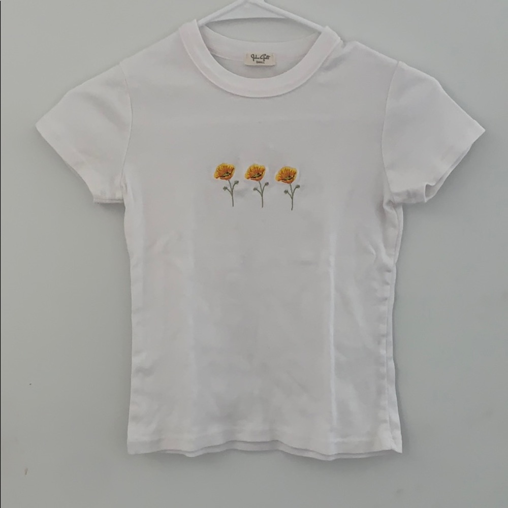 Brandy Melville White Poppy Top